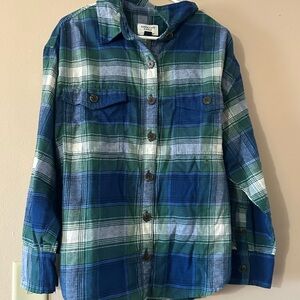 Blue and Green Plaid Shirt
